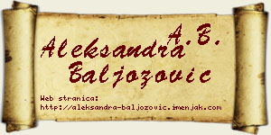 Aleksandra Baljozović vizit kartica